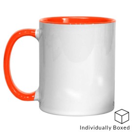 11oz Orange Inner & Handle Sublimation Mug