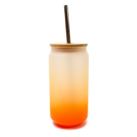 Gradient Orange Glass Tumbler - 18oz