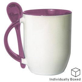 Pink Two Tone Sublimation Mug with Spoon