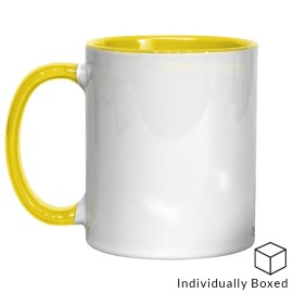 11oz Yellow Inner & Handle Sublimation Mug