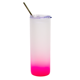 Purple Gradient Frosted Skinny Glass Tumbler - 25oz