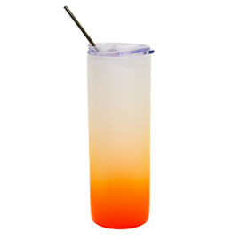 Orange Gradient Frosted Skinny Glass Tumbler - 25oz